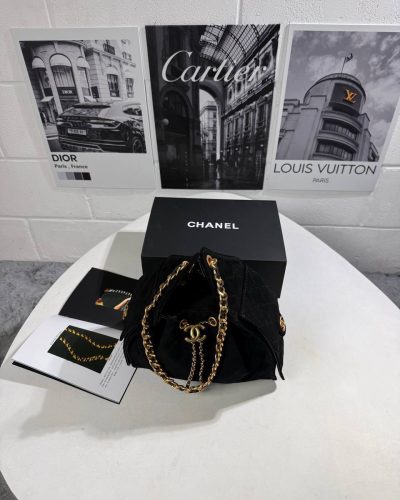 Chanel Black Suede Hobo Reps AAA Quality Bag for Women