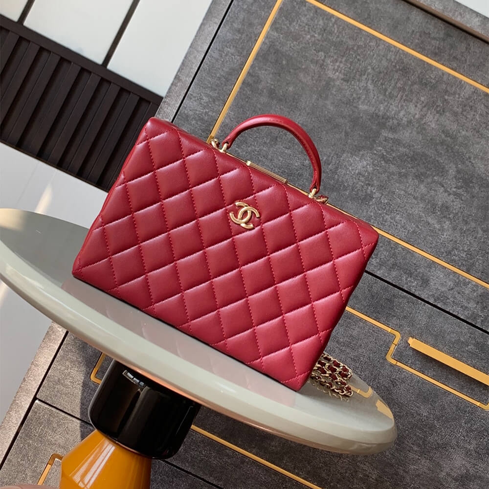Chanel Box Pack AAA Quality Bag in Wine Red Lambskin