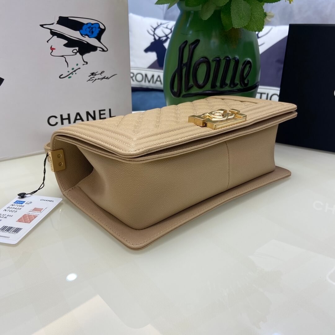 Chanel Boy Handbag A67086 – Apricot - Image 4