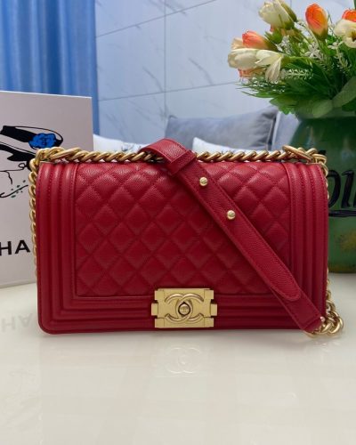 Chanel Boy Handbag A67086 – Red Calfskin