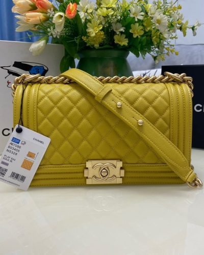 Chanel Boy Handbag A67086 – Yellow