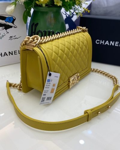 Chanel Boy Handbag A67086 – Yellow4
