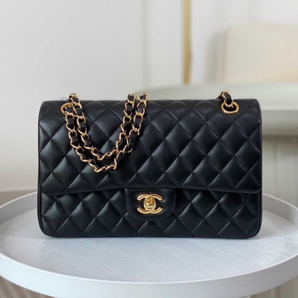 Chanel Classic Medium Handbag A01112 – Black Lambskin