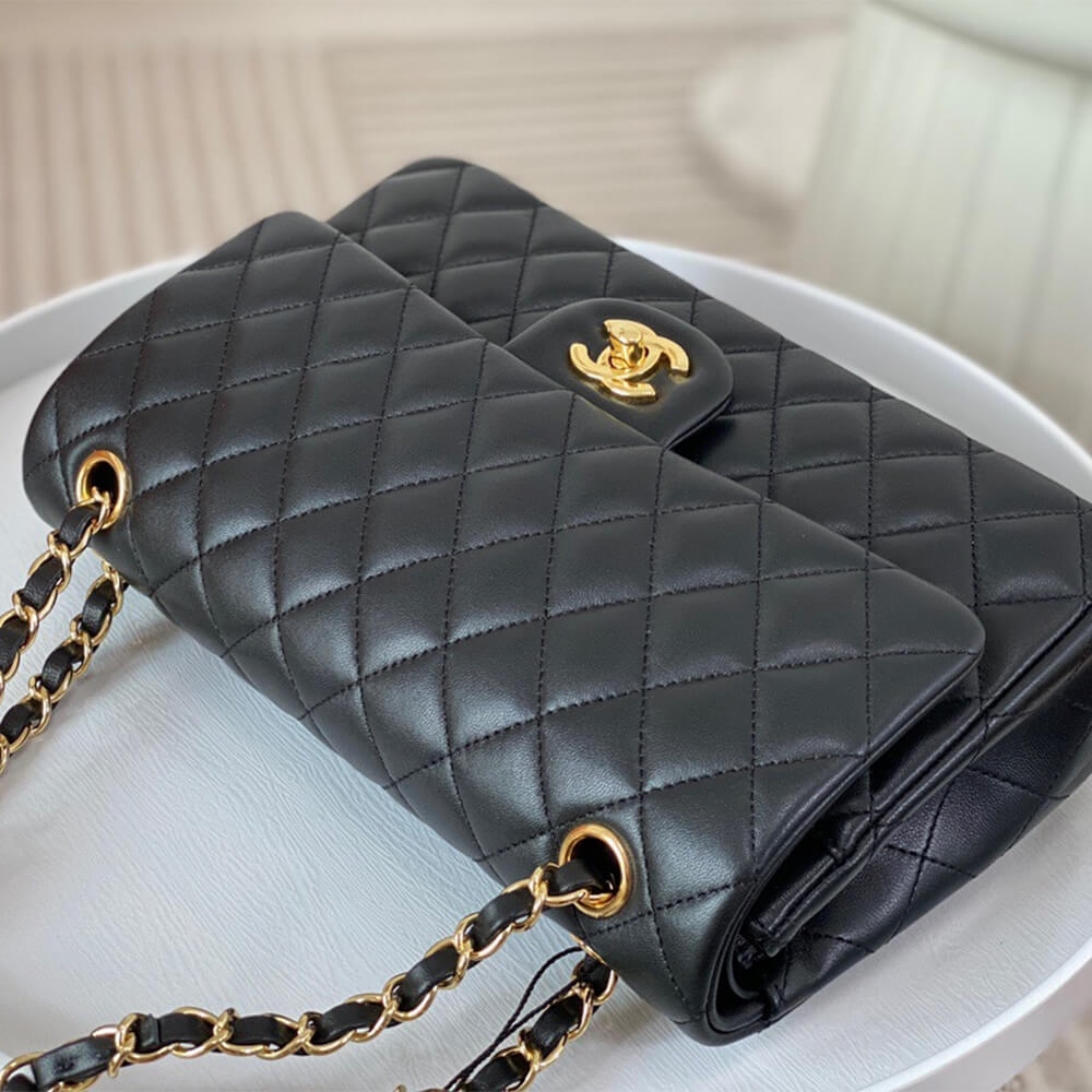 Chanel Classic Medium Handbag A01112 – Black Lambskin - Image 2