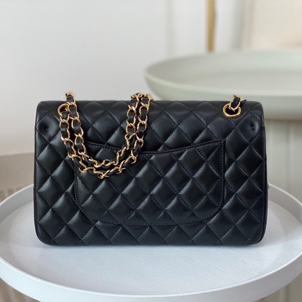 Chanel Classic Medium Handbag A01112 – Black Lambskin - Image 3
