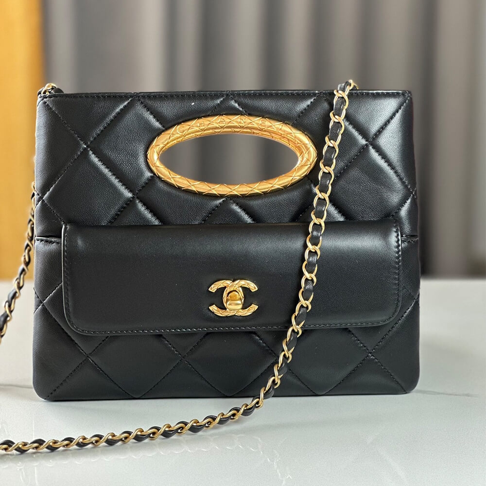 Chanel Clutch AS5038 – Black Lambskin - Image 2