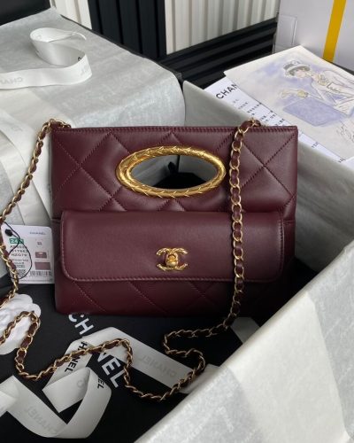 Chanel Clutch AS5038 – Burgundy Lambskin