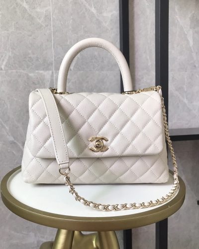 Chanel Coco Handle PM Shoulder Bag A92990 – White