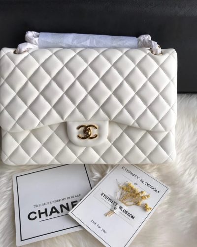 Chanel Large Classic Handbag A01113 – White