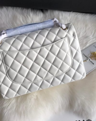 Chanel Large Classic Handbag A01113 – White6