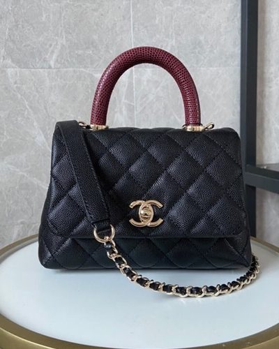 Chanel Mini Coco Handle Flap 1:1 Mirror Quality Shoulder Bag – Black