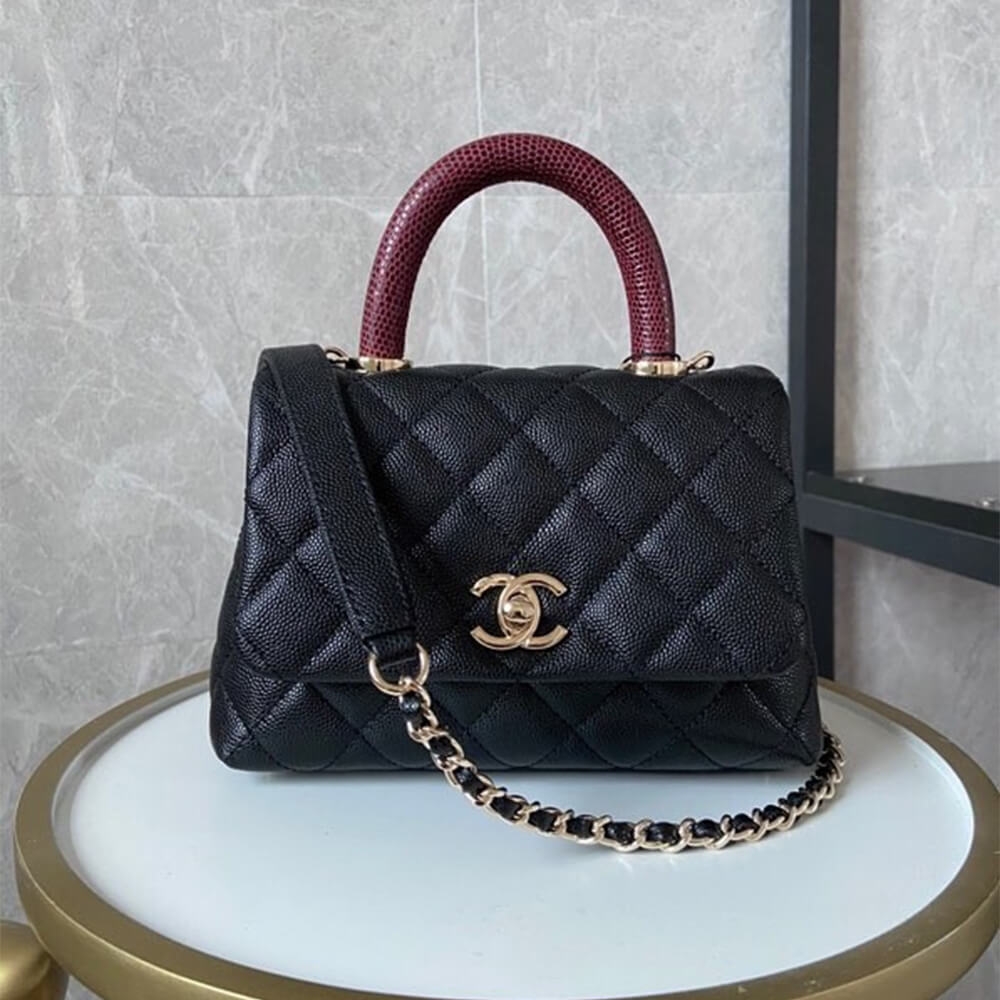 Chanel Mini Coco Handle Flap 1:1 Mirror Quality Shoulder Bag – Black