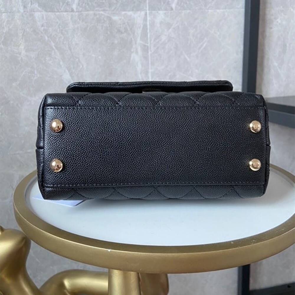 Chanel Mini Coco Handle Flap 1:1 Mirror Quality Shoulder Bag – Black - Image 4