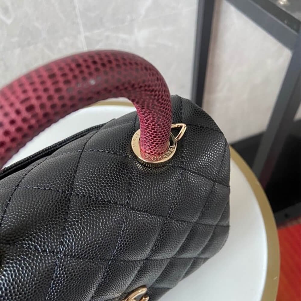 Chanel Mini Coco Handle Flap 1:1 Mirror Quality Shoulder Bag – Black - Image 6