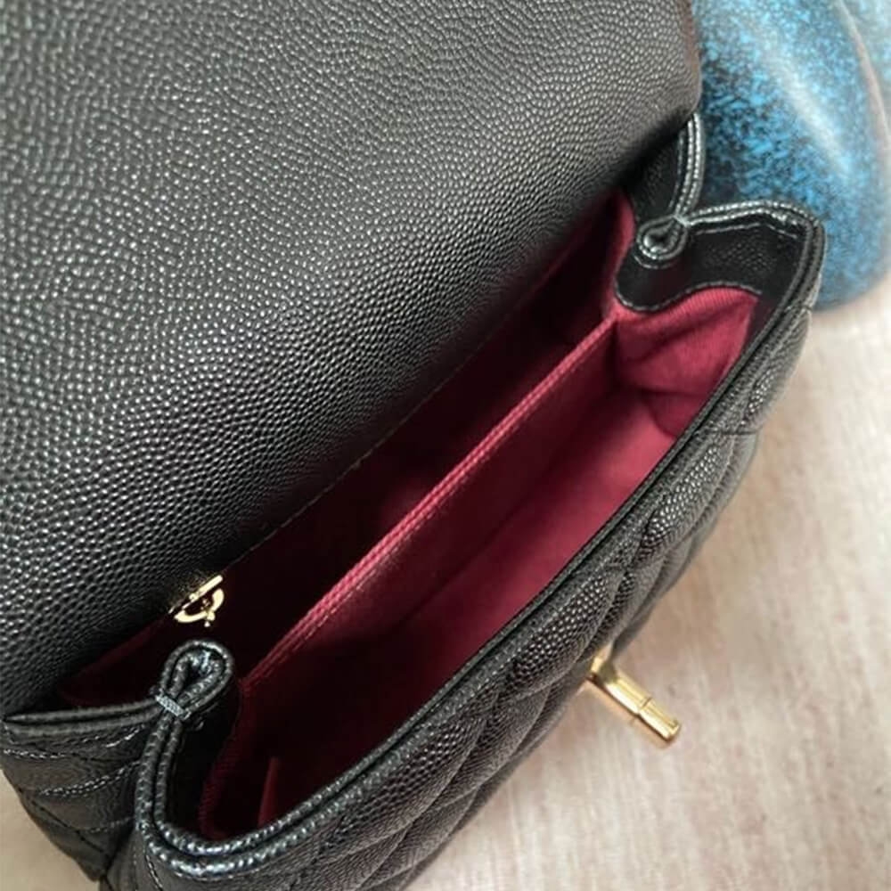 Chanel Mini Coco Handle Flap 1:1 Mirror Quality Shoulder Bag – Black - Image 5