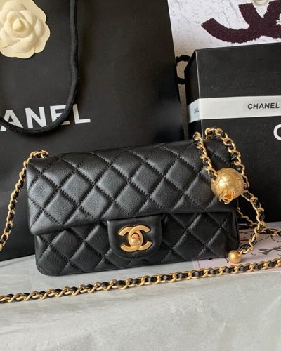 Chanel Pearl Crush Mini Rectangular Flap Bag AS1787 – Black