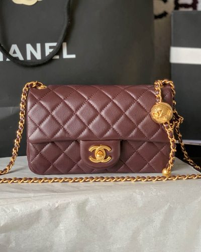 Chanel Pearl Crush Mini Rectangular Flap Bag AS1787 – Burgundy