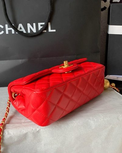 Chanel Pearl Crush Mini Rectangular Flap Bag AS1787 – Red
