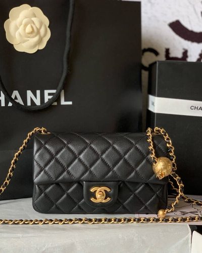 Chanel Pearl Crush Mini Rectangular Flap Luxury Replica Bag – Black