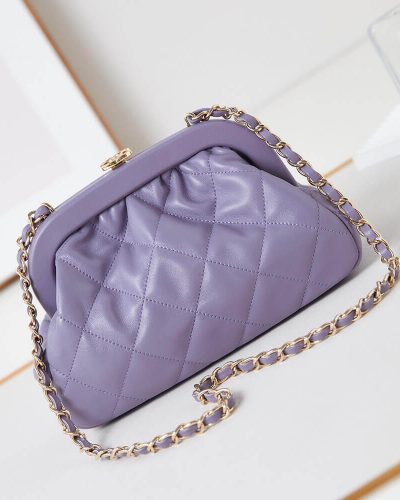 Chanel Purple Lambskin Clutch Super Clone Quality Bag