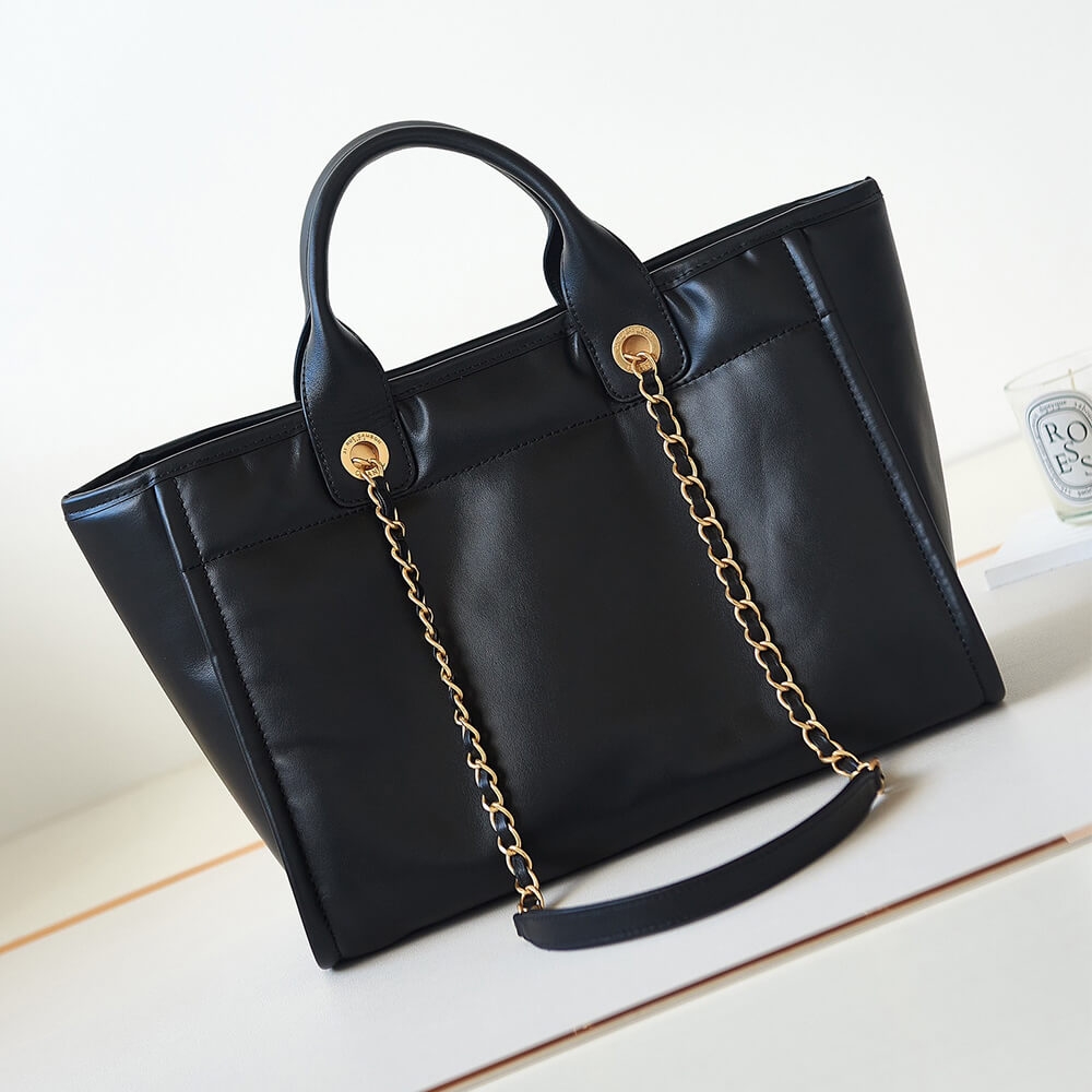 Chanel Small Tote 1:1 Replica Bag in Black Calfskin - Image 2