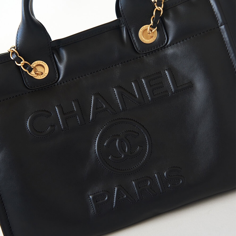 Chanel Small Tote 1:1 Replica Bag in Black Calfskin - Image 6