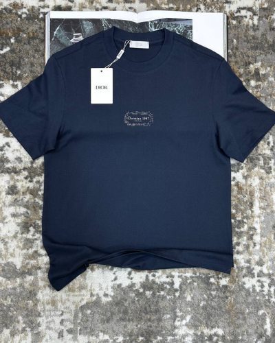 Christian Dior 1947 Signature T-Shirt AAA Quailty navy