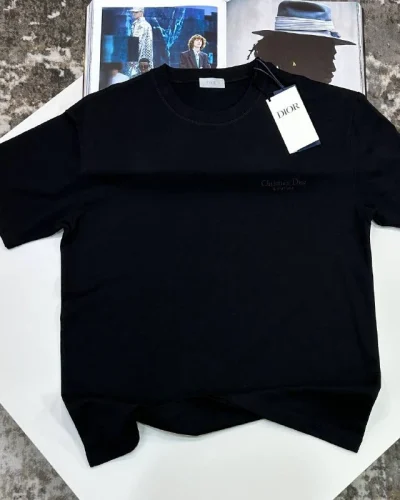 Christian Dior AAA Quailty Couture Logo Embroidered Cotton T-Shirt