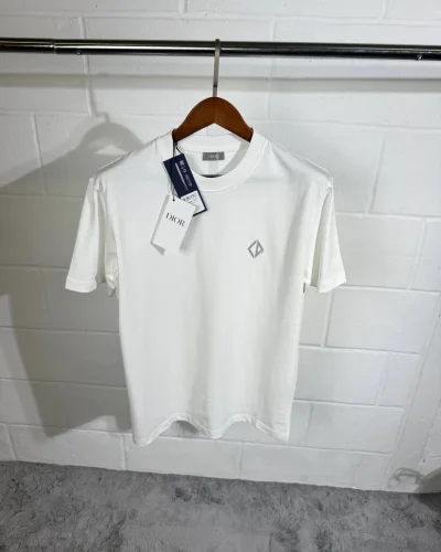 Christian Dior CD AAA Quailty Diamond Relaxed Fit Cotton T-Shirt white