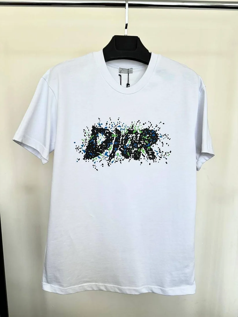Christian Dior Paint Graphic Print T-Shirt AAA Quailty white