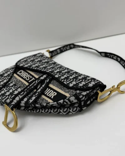 Christian Dior Saddle Bag Blue Oblique First Copy Embroidery