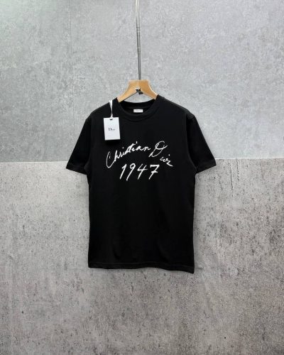 Christian Dior Super Clone Quailty 1947 Handwritten Relaxed Fit T-Shirt black