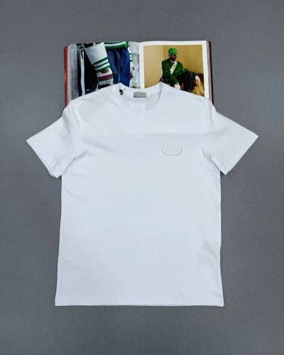 Christian Dior Super Clone Quailty CD Icon Relaxed Fit Cotton T-Shirt for Men pale blue