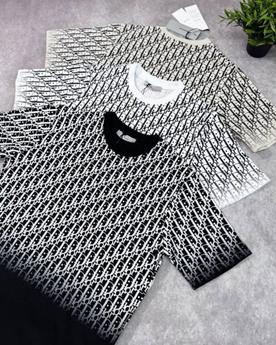 Dior AAA Quailty Oblique Gradient Monogram Cotton Jersey T-Shirt
