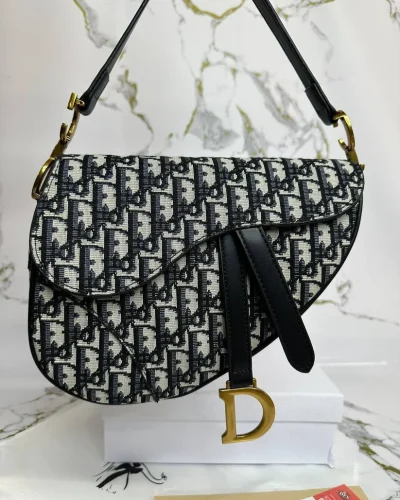 Dior AAA Quailty Saddle Bag in Oblique Jacquard Calfskin