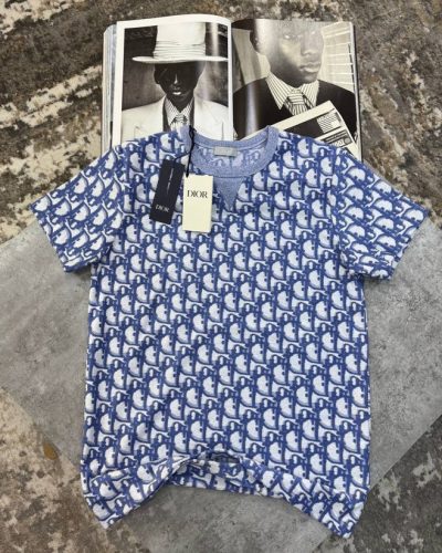 Dior All-Over Woven T-Shirt blue