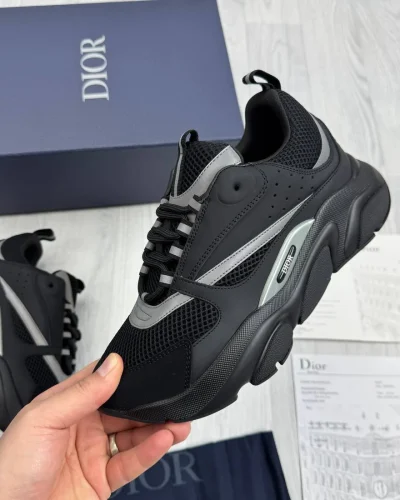 Dior B22 Black Reflective Trainer side