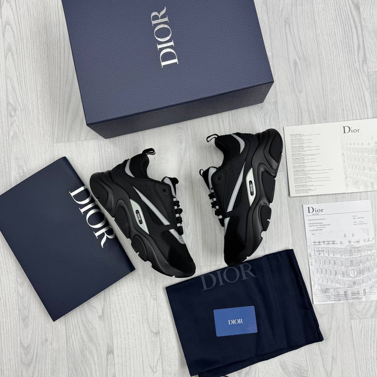 Dior B22 Reflective 1:1 Mirror Quality Trainers for Men – Black