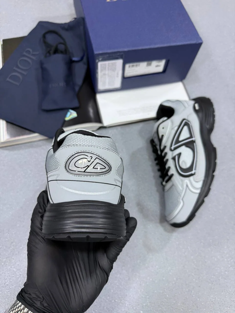 Dior B30 Countdown Trainers for Men – Grey Mesh & Technical Fabric