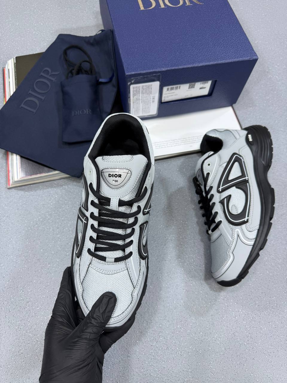 Dior B30 Countdown Trainers for Men – Grey Mesh & Technical Fabric