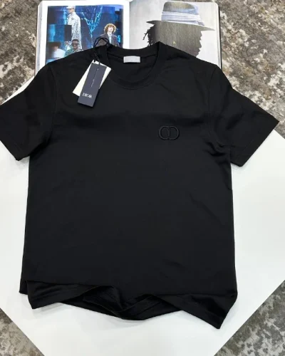 Dior Clone Quailty CD Icon Regular Fit Black Cotton Jersey T-Shirt