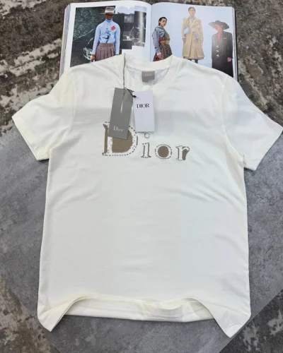 Dior Clone Quailty Oblique Pattern Patch Logo Cotton T-Shirt