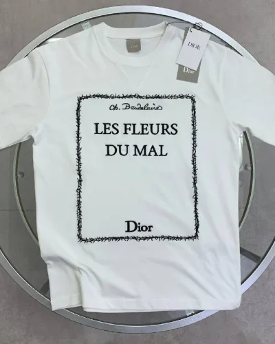 Dior Les Fleurs du Mal Graphic Super Clone Quailty T-Shirt white