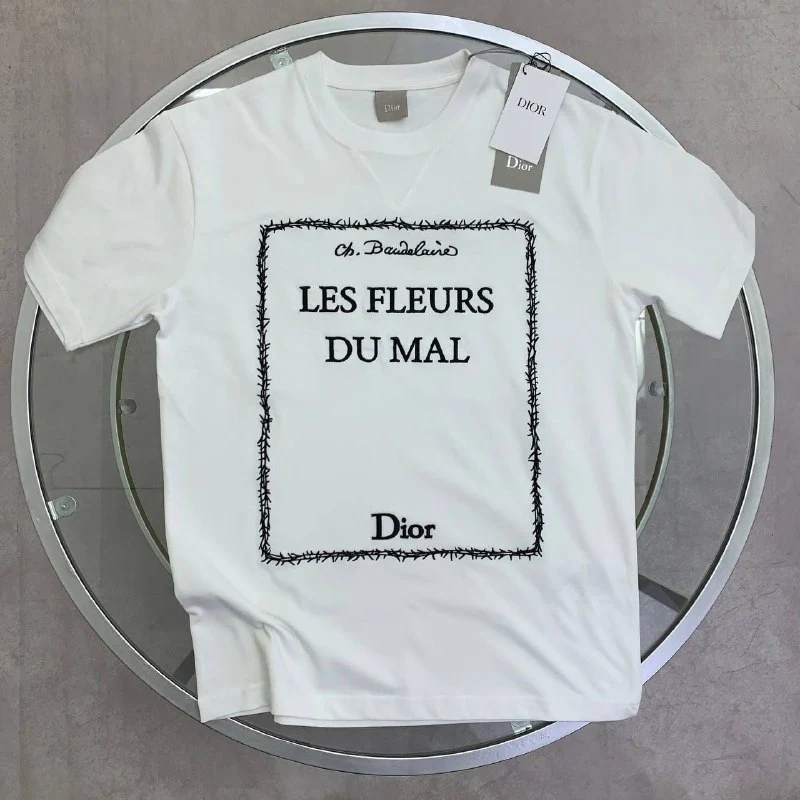Dior Les Fleurs du Mal Graphic Super Clone Quailty T-Shirt white