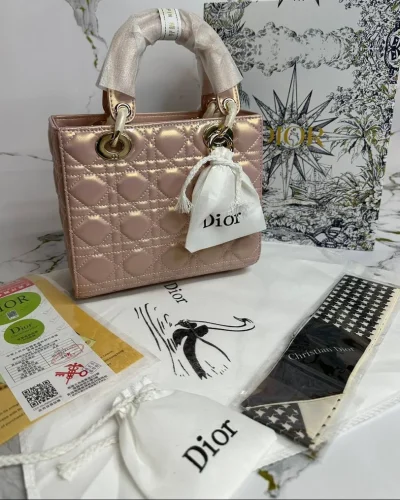 Dior Pink Cannage Champagne Gold Hardware Bag Clone Quailty
