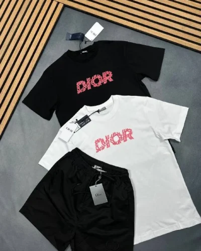 Men's Oblique Floral Print T-Shirt and Shorts Set