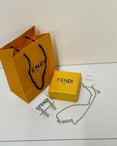 Fendi Signature Necklace and Earring Set for Women