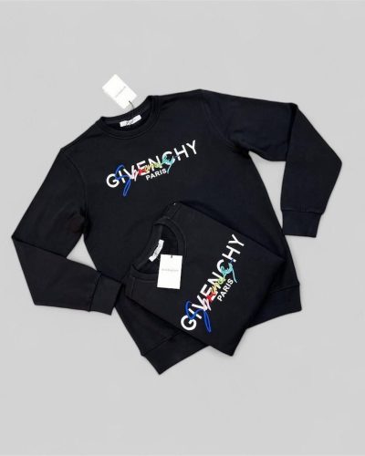 Givenchy Black Rainbow Reps AAA Quality Signature Embroidered Crewneck Jumper