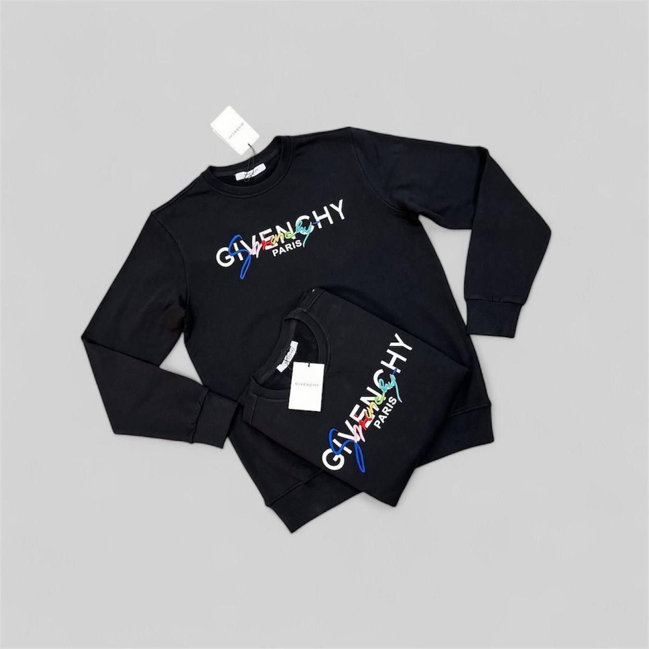 Givenchy Black Rainbow Reps AAA Quality Signature Embroidered Crewneck Jumper