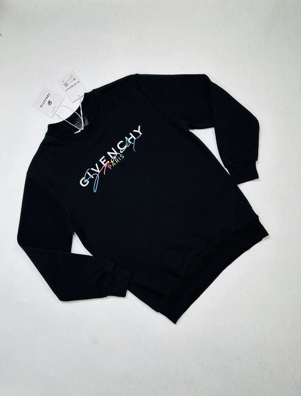 Givenchy Black Rainbow Reps AAA Quality Signature Embroidered Crewneck Jumper - Image 2
